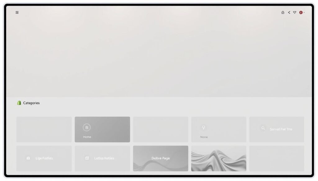 A sleek and modern Shopify blog category section, showcased on a minimalist white desktop interface. In the foreground, various category tiles are neatly arranged, each with an intuitive icon and clear labeling. The middle ground features a subtle grid layout, guiding the viewer's eye across the categories. In the background, a soft, blurred gradient provides depth and a sense of digital space. Warm, even lighting from above casts a professional, polished atmosphere, while a high-resolution, high-contrast rendering ensures a crisp, visually striking appearance. A sleek and modern Shopify blog category section, showcased on a minimalist white desktop interface. In the foreground, various category tiles are neatly arranged, each with an intuitive icon and clear labeling. The middle ground features a subtle grid layout, guiding the viewer's eye across the categories. In the background, a soft, blurred gradient provides depth and a sense of digital space. Warm, even lighting from above casts a professional, polished atmosphere, while a high-resolution, high-contrast rendering ensures a crisp, visually striking appearance.