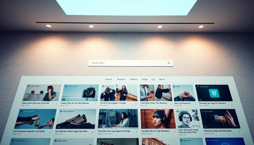 A well-lit, wide-angle view of a modern, responsive Shopify blog category page. In the foreground, a grid of engaging thumbnail images showcasing the latest blog posts, with clean typography and a cohesive color palette. In the middle ground, a prominent search bar and intuitive navigation menu, guiding users to discover relevant content. The background features a subtle, textured wallpaper pattern that complements the overall aesthetic. The lighting is soft and diffused, creating a warm, inviting atmosphere that encourages exploration and engagement. A well-lit, wide-angle view of a modern, responsive Shopify blog category page. In the foreground, a grid of engaging thumbnail images showcasing the latest blog posts, with clean typography and a cohesive color palette. In the middle ground, a prominent search bar and intuitive navigation menu, guiding users to discover relevant content. The background features a subtle, textured wallpaper pattern that complements the overall aesthetic. The lighting is soft and diffused, creating a warm, inviting atmosphere that encourages exploration and engagement.